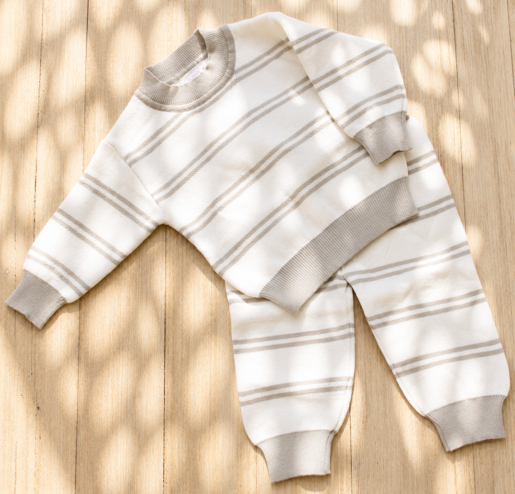 Oat Stripe Knit Set